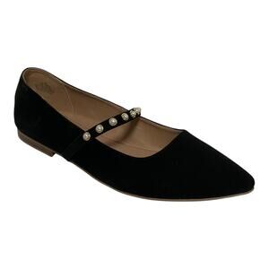 Maison Jules Women's Pointed Toe Mary Jane Ballet Flats Black Size 10